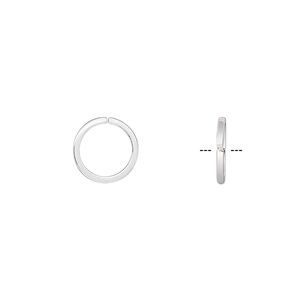 Jump ring 1pkg50 sterling silver, 10mm round / square wire, 18 gauge / 7.7mm inside diameter