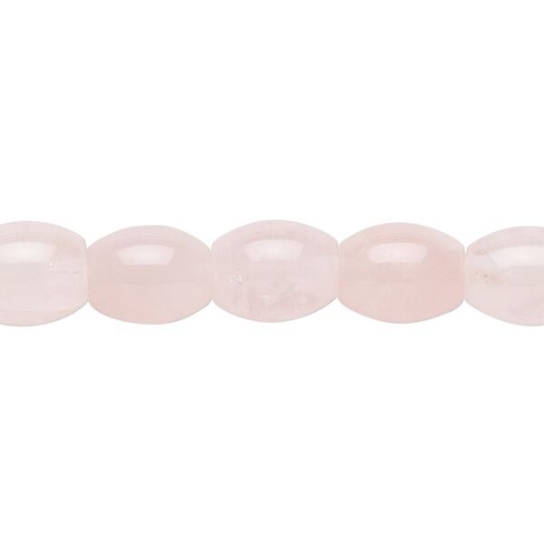 Rose quartz 1pkg1, oval bead natural 15.5-16 inch 10x8mm image number 0