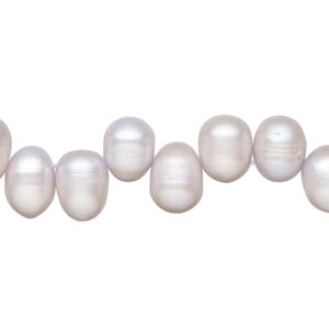 Freshwater pearl 1pkg1, top-drilled rice, 15 inch pale violet 8x7mm-12x8mm cultured
