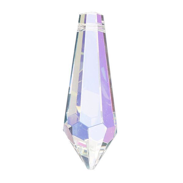 Suncatcher 6pk clear AB, Asfour Crystal 38x13mm top-drilled faceted point image number 0