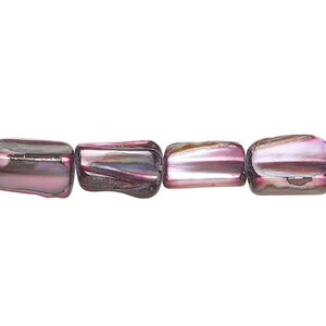 Mother-of-pearl shell 1pkg1, stick bead 15 inch wine 10x7mm-12x8mm