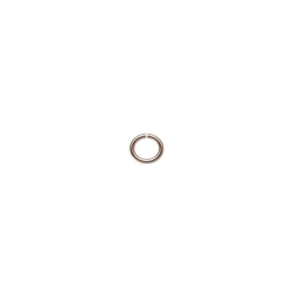 Jump ring 1pkg25 copper, 5x4.5mm oval, 22 gauge / 3.8x3.2mm inside diameter / clear-coated image number 0
