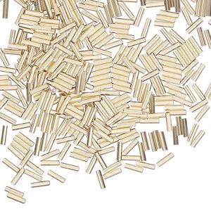 Bead 1pkg0.25troyoz 14Kt gold-filled, 4x1mm tube (liquid silver)