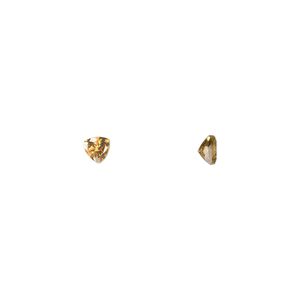 Citrine 1pkg2, hand-cut faceted triangle gem 4mm