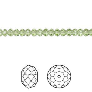 Bead 144pk peridot, Crystal Passions&reg; Regenerated 4x3mm rondelle 5040