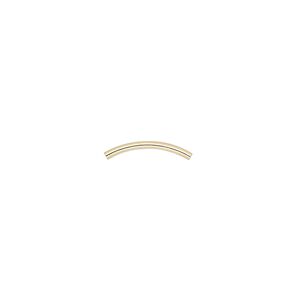 Bead 1pkg100 gold-plated, 13x1mm curved tube, brass
