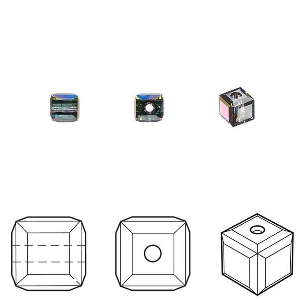 Bead 288pk crystal vitrail medium, Swarovski&reg; 4mm cube 5601 image number 0