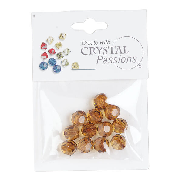 Bead 1pkg12 pale amber, Crystal Passions&reg; 8mm round 5000 image number 0