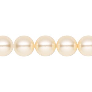 Pearl 100pk light gold, Swarovski&reg; 10mm round 5810
