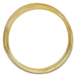 Memory wire, Beadalon&reg;, gold-plated carbon steel, 2.25-2.63 inch round bracelet, 1mm thick extra heavy duty. Sold per 0.5-ounce pkg, approximately 9 loops.