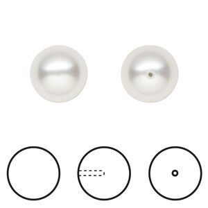 Pearl 1pkg4 moonlight, Crystal Passions&reg; 12mm half-drilled round 5818