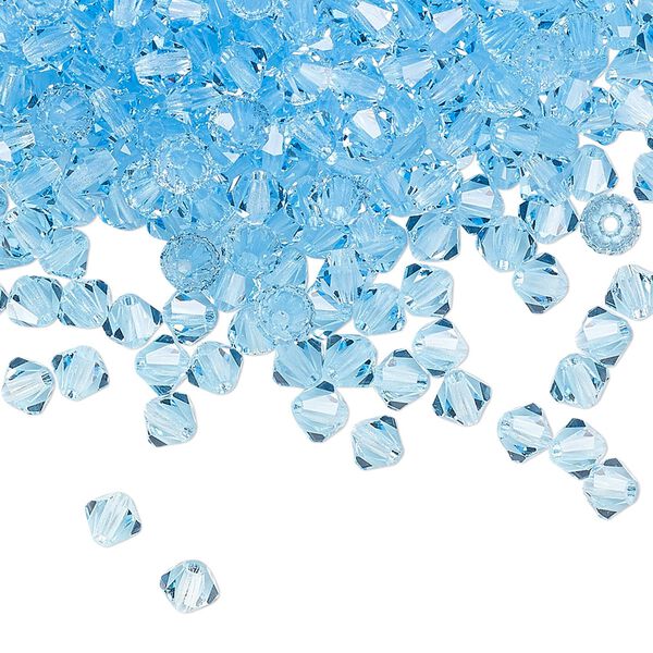 Bead 144pk aquamarine, Preciosa Czech crystal 4mm bicone image number 0