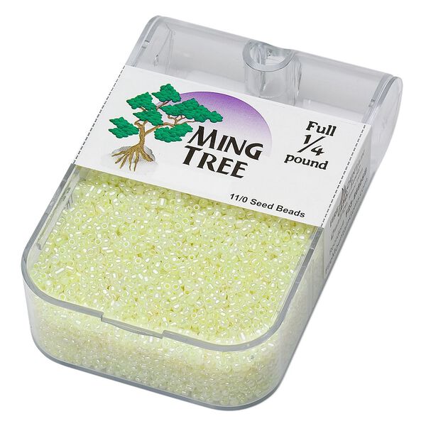 Seed bead, Ming Tree&trade;, glass, pkg/1/4 pound, #11 round, opaque ceylon yellow. image number 0