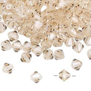 Bead 144pk crystal honey, Preciosa Czech crystal 6mm bicone