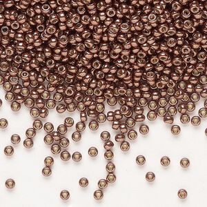 Seed bead, Miyuki 1pkg25g glass, #11 rocaille, Duracoat&reg; opaque galvanized dark mauve / outside dyed (RR-4213)