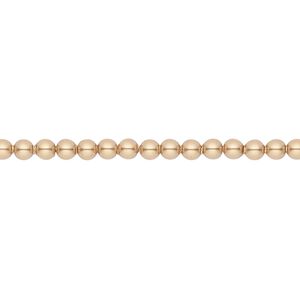 Pearl 100pk bright gold, Crystal Passions&reg; 3mm round 5810