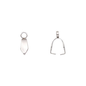 Bail, ice-pick, stainless steel, 8x4mm, 7mm grip length. Sold per pkg of 10.