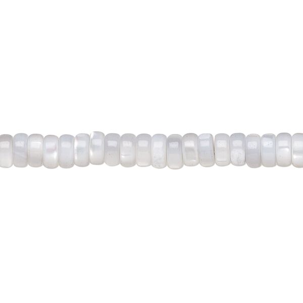 Mother-of-pearl shell 1pkg1, heishi bead 15.5 to 16 inch grey 5x2mm image number 0