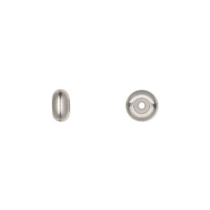 Bead keeper 1pkg4 stainless steel, 7x3.5mm rondelle, silicone / clear