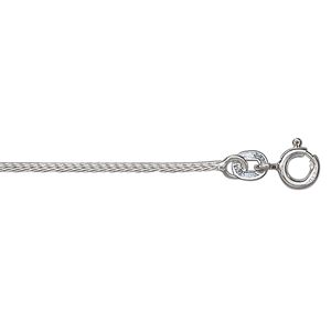 Chain 1pkg1 sterling silver foxtail, 1.3mm round / mixed clasp, Gossamer&trade; 20 inch