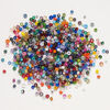 Seed bead mix, glass, 1pkg50g, #5 to #4 round, opaque and translucent mixed colors image number 1
