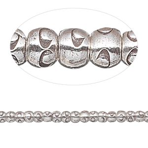 Bead 1pkg1 sterling silver, 3mm rondelle / circle, antiqued 8 inch Hill Tribes