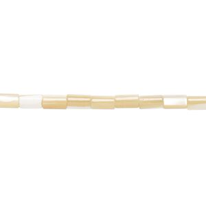 Mother-of-pearl shell 1pkg1, round tube bead natural 15.5 to 16 inch 5x3mm