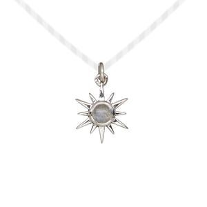 Drop 1pkg1, antiqued sterling silver and labradorite (natural), 12x12mm open star