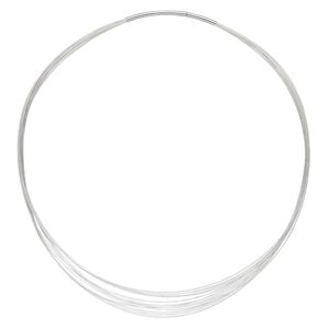 Neckwire, multi-strand, sterling silver and steel, 0.5mm twisted, 24 inches with 3mm friction clasp. Sold individually.