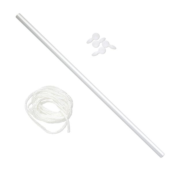 Warp, 1pkg1, Mirrix, aluminum / plastic / texsolv nylon cord, white, 16 inches with (4) 25x11.5mm pegs. image number 0