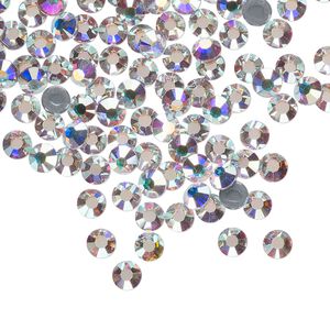 Flat back, Dance With Me&trade; crystal hotfix rhinestone, crystal AB, foil back, 3.8-4mm rose, SS16. Sold per pkg of 1,440 (10 gross).