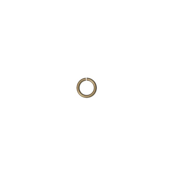 Jump ring 1pkg500 gold-plated, 5mm round, 22 gauge / 3.6mm inside diameter / brass / antique image number 0