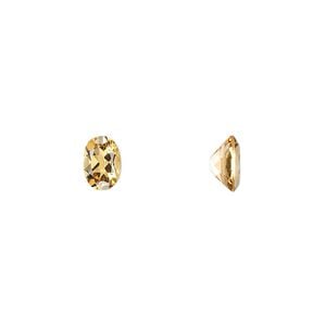 Citrine 1pkg1, hand-cut faceted oval gem 7x5mm