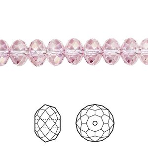 Bead 12pk dark rose, Crystal Passions&reg; 8x6mm rondelle 5040