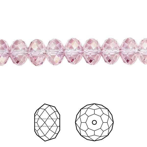 Bead 12pk dark rose, Crystal Passions&reg; 8x6mm rondelle 5040 image number 0