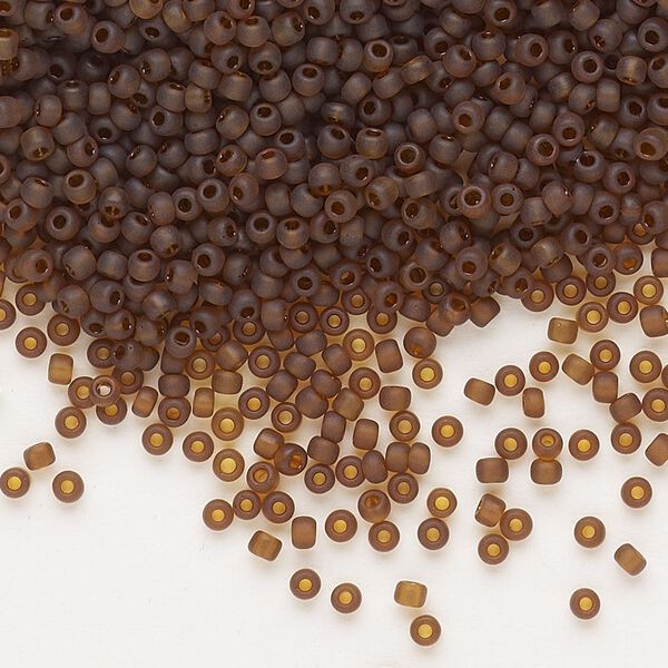 Seed bead, Dyna-Mites&trade;, glass, pkg/1/2kg, #11 round, translucent matte root beer, (24MA 11/0 RR). image number 0