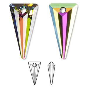 Drop 36pk crystal vitrail medium P, Swarovski&reg; 28x14mm pendant spike 6480