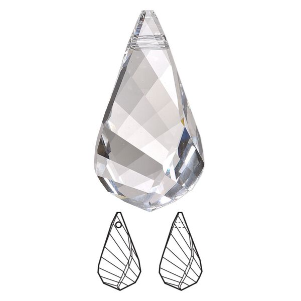 Focal 6pk crystal, Swarovski&reg; 37x21mm pendant helix 6020 image number 0