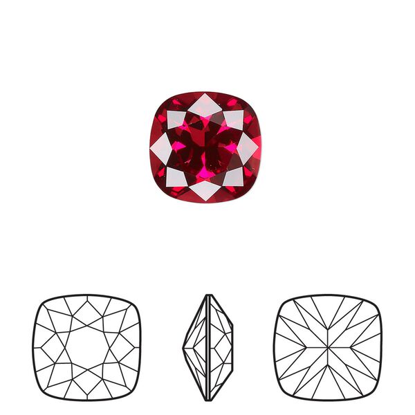 Fancy stone 72pk scarlet foil back, Swarovski&reg; 12mm cushion 4470 image number 0