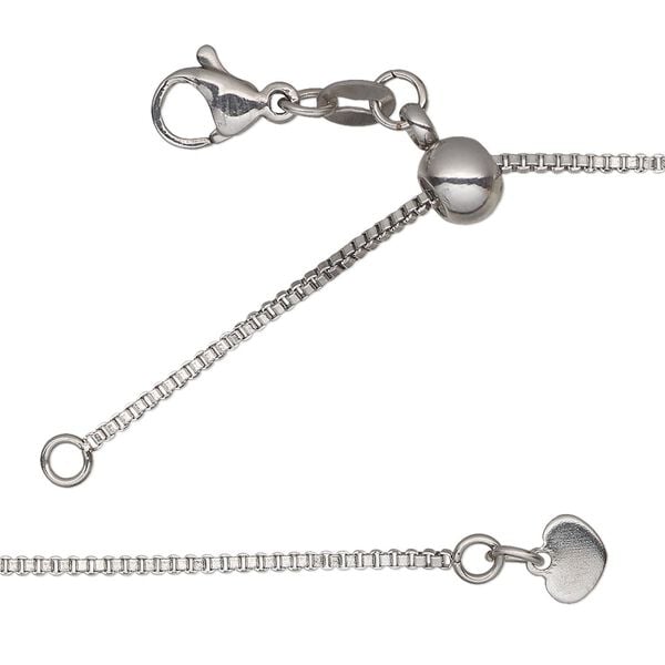 Chain 1pkg1 box, 1.2mm / lobster claw clasp, stainless steel adjustable 16-24 inch image number 0