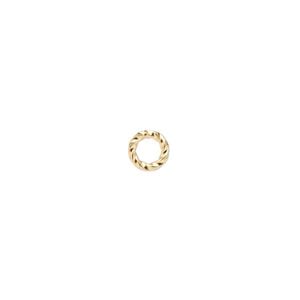 Jump ring 1pkg1000 gold-plated, 6mm twisted round, 16 gauge / 3.6mm inside diameter / brass