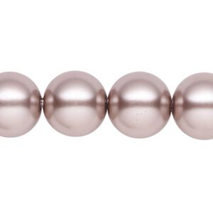 Pearl 1pk platinum, Celestial Crystal&reg; 14mm round 15.5-16 inch