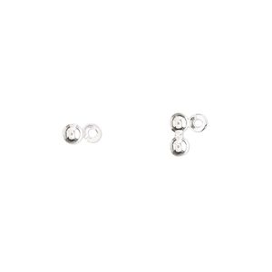 Bead tip side clamp-on 1pkg14 sterling silver, 6x3mm round / open loop / approx 1.2mm inside diameter, Hot Tips&reg;