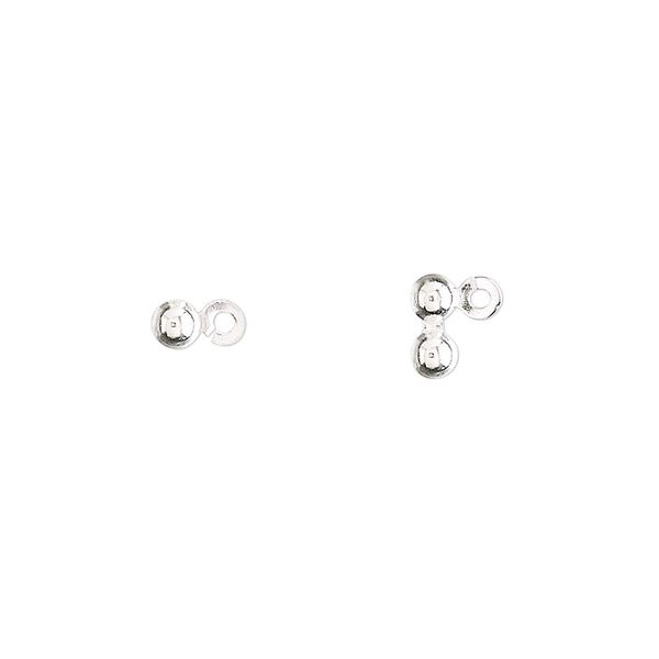 Bead tip side clamp-on 1pkg14 sterling silver, 6x3mm round / open loop / approx 1.2mm inside diameter, Hot Tips&reg; image number 0