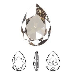 Fancy stone 1pk crystal silver shade foil back, Crystal Passions&reg; 30x20mm pear 4327