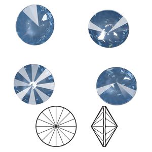 Chaton 4pk crystal denim ignite LacquerPRO, Crystal Passions&reg; 14mm rivoli 1122