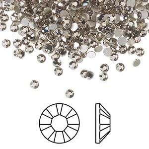 Flat back 144pk greige foil back, Crystal Passions&reg; 2.5-2.7mm rose round SS9 2028