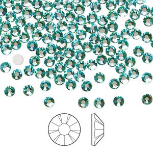 Flat back 144pk Caribbean Sea AB foil back, Preciosa MAXIMA Czech crystal rhinestone 3-3.2mm chaton rose round SS12