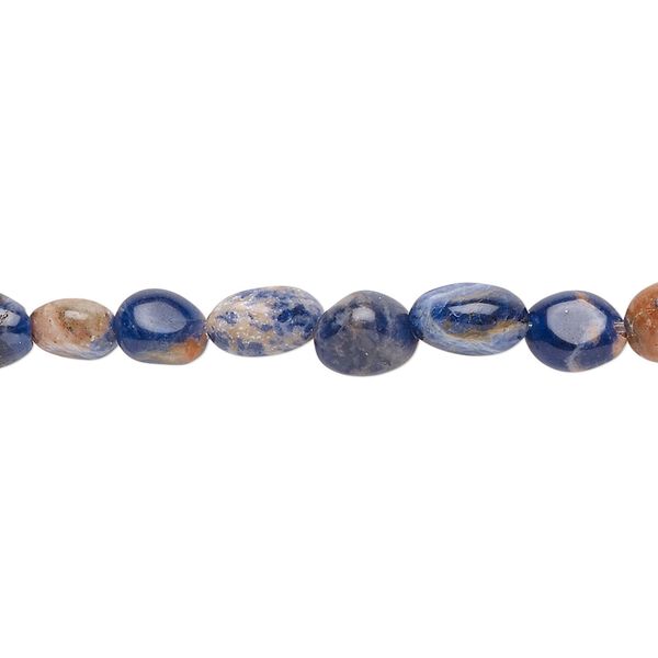 Orange sodalite 1pkg1, pebble bead natural 8 inch small image number 0