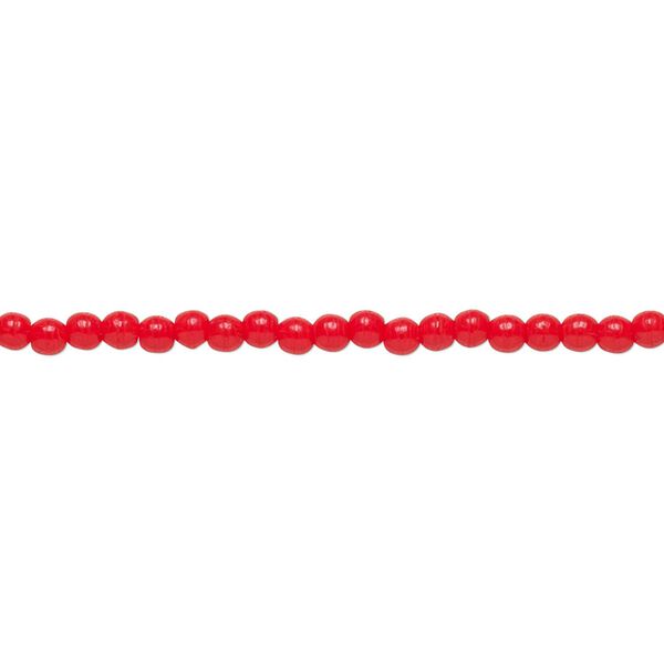 Bead, Czech pressed glass, opaque red, 2mm round. Sold per 15-1/2" to 16" strand. image number 0